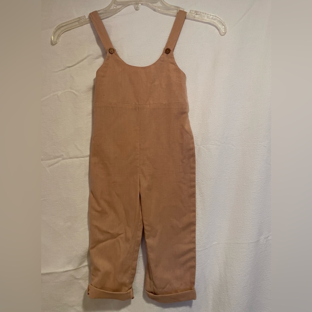 Yo Baby Kids Blush Button Overalls Size 2